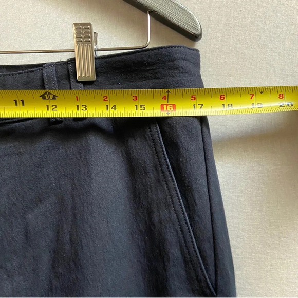 COS high waisted ankle length black cotton trousers Sz 42 - Picture 10 of 11